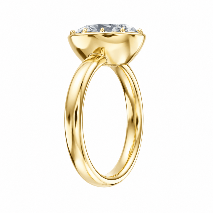 Solenne Button Back Oval Lab Diamond Engagement Ring in Ready Rings by 18 KARATS INC.
