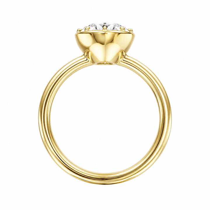 Solenne Button Back Oval Lab Diamond Engagement Ring in Ready Rings by 18 KARATS INC.