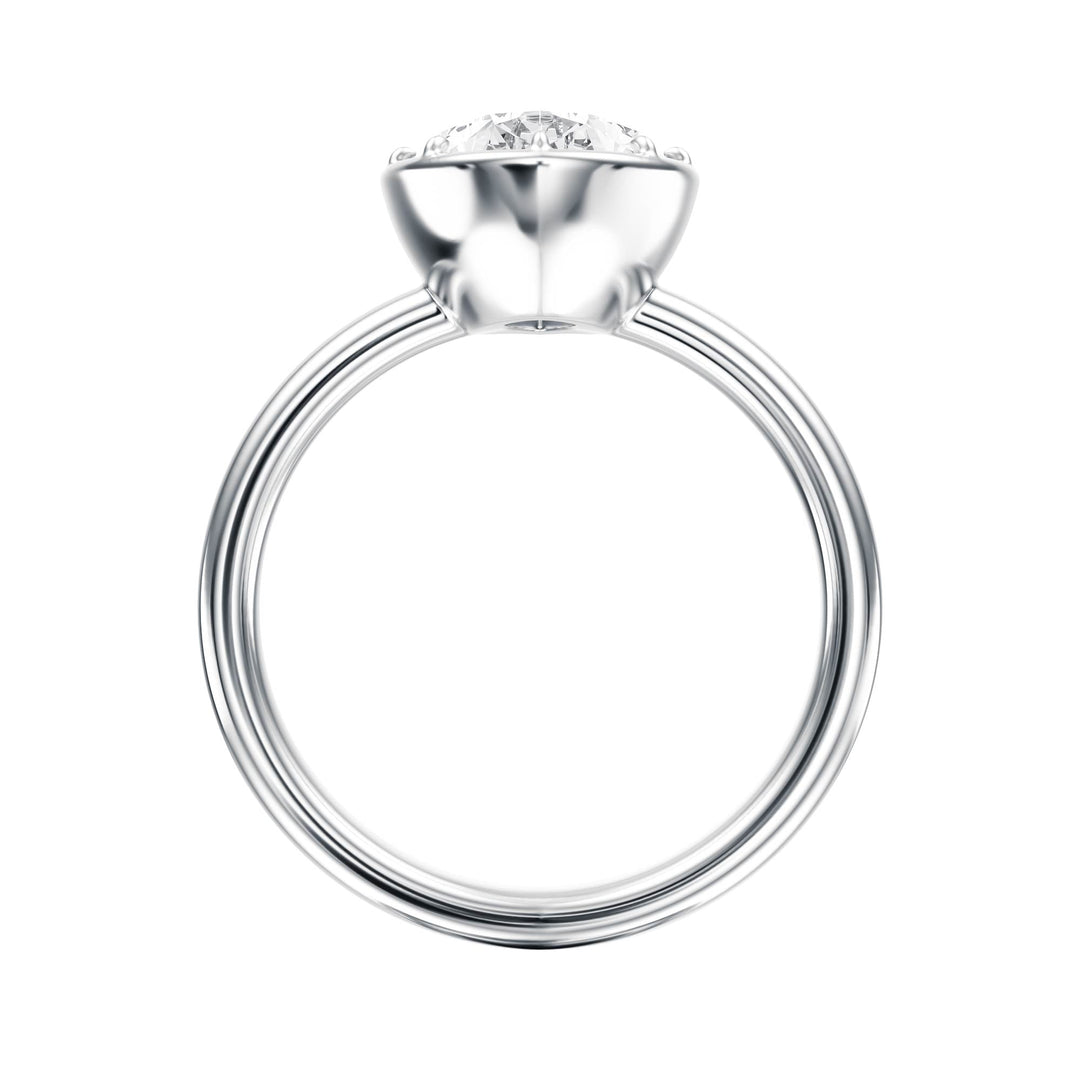 Solenne Button Back Pear Diamond Engagement Ring - R1071 in Ring by 18 KARATS INC.