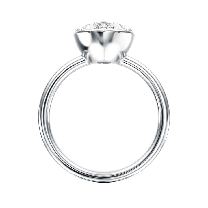 Solenne Button Back Pear Diamond Engagement Ring - R1071 in Ring by 18 KARATS INC.
