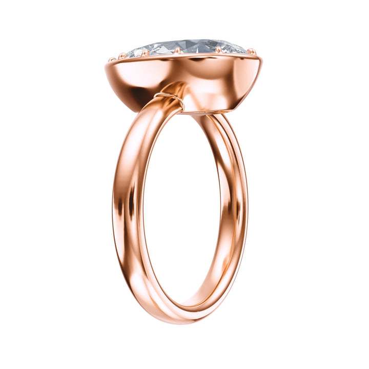 Solenne Button Back Pear Diamond Engagement Ring - R1071 in Ring by 18 KARATS INC.