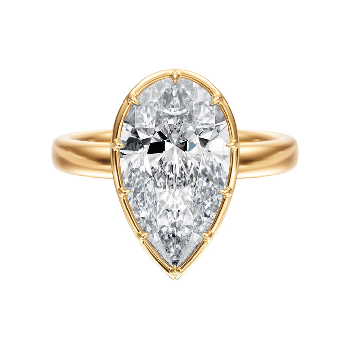 Solenne Button Back Pear Diamond Engagement Ring - R1071 in Ring by 18 KARATS INC.