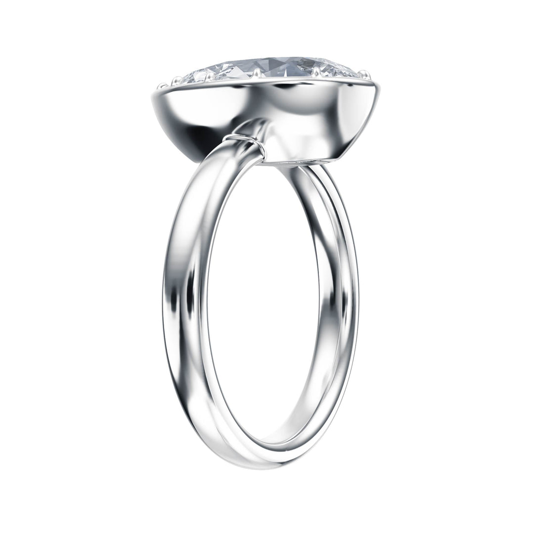 Solenne Button Back Pear Diamond Engagement Ring - R1071 in Ring by 18 KARATS INC.