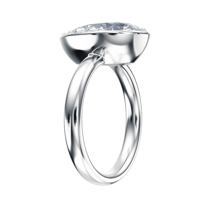 Solenne Button Back Pear Diamond Engagement Ring - R1071 in Ring by 18 KARATS INC.