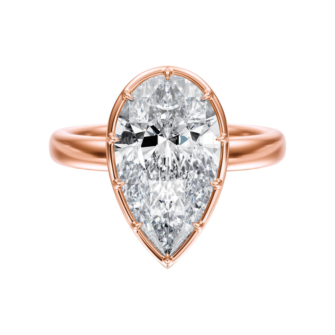 Solenne Button Back Pear Diamond Engagement Ring - R1071 in Ring by 18 KARATS INC.
