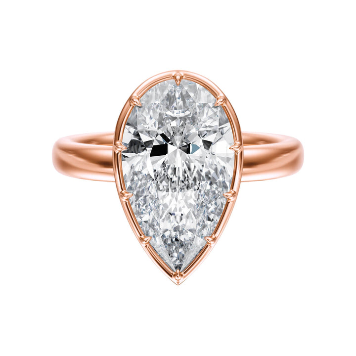 Solenne Button Back Pear Diamond Engagement Ring - R1071 in Ring by 18 KARATS INC.