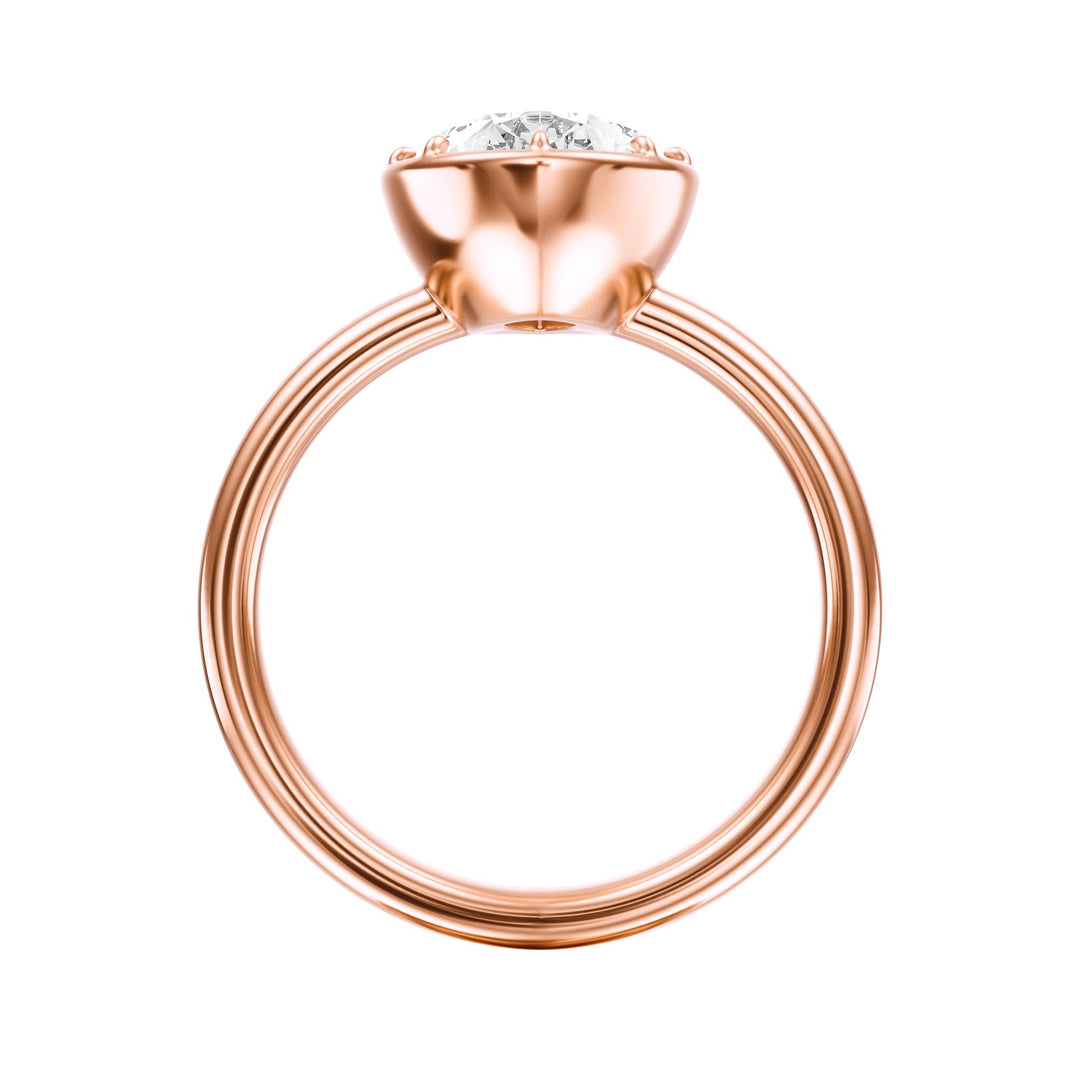 Solenne Button Back Pear Diamond Engagement Ring - R1071 in Ring by 18 KARATS INC.