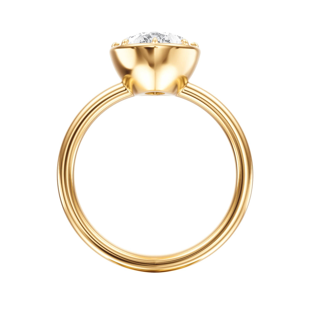 Solenne Button Back Pear Diamond Engagement Ring - R1071 in Ring by 18 KARATS INC.