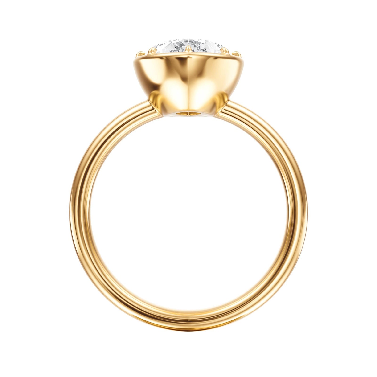 Solenne Button Back Pear Diamond Engagement Ring - R1071 in Ring by 18 KARATS INC.