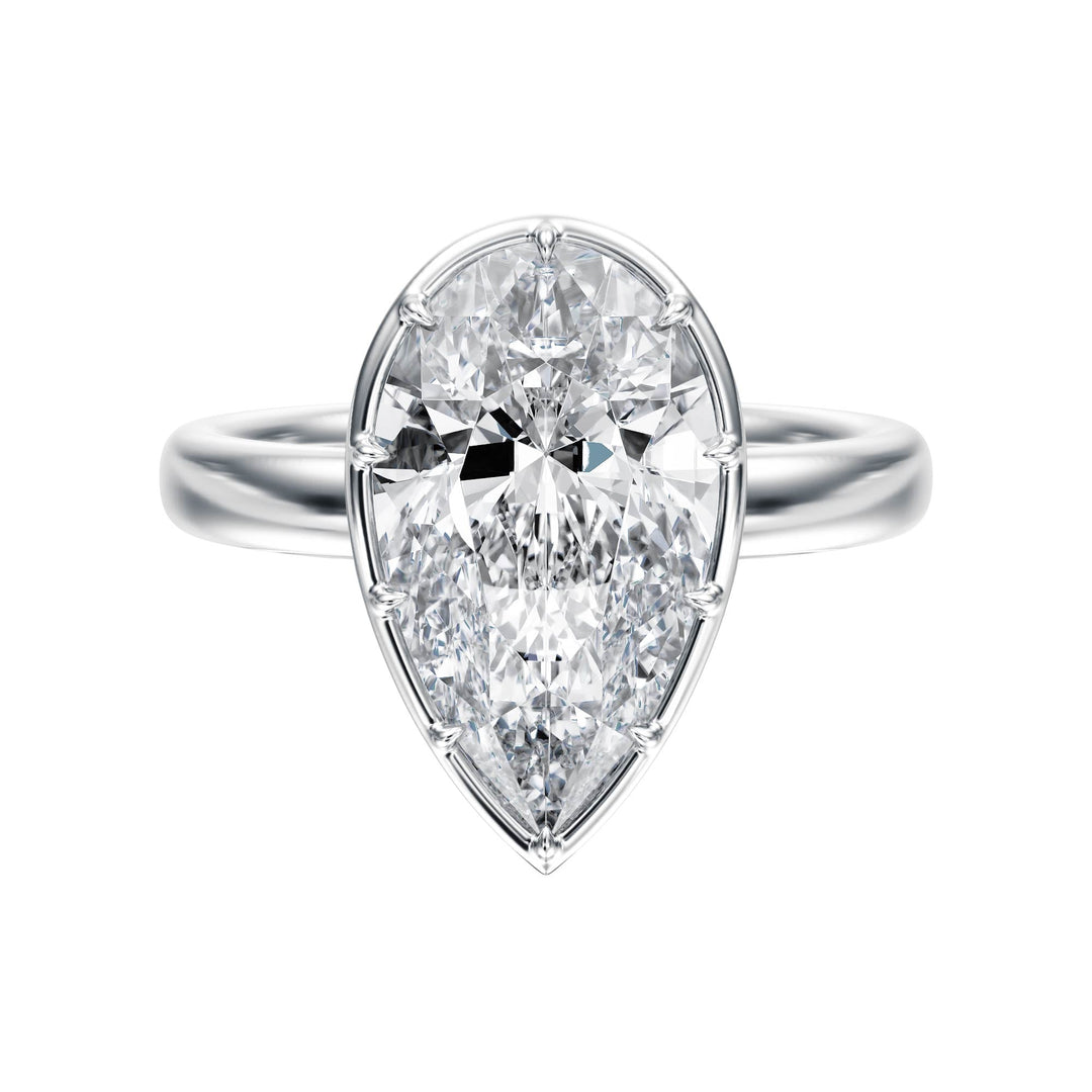 Solenne Button Back Pear Diamond Engagement Ring - R1071 in Ring by 18 KARATS INC.
