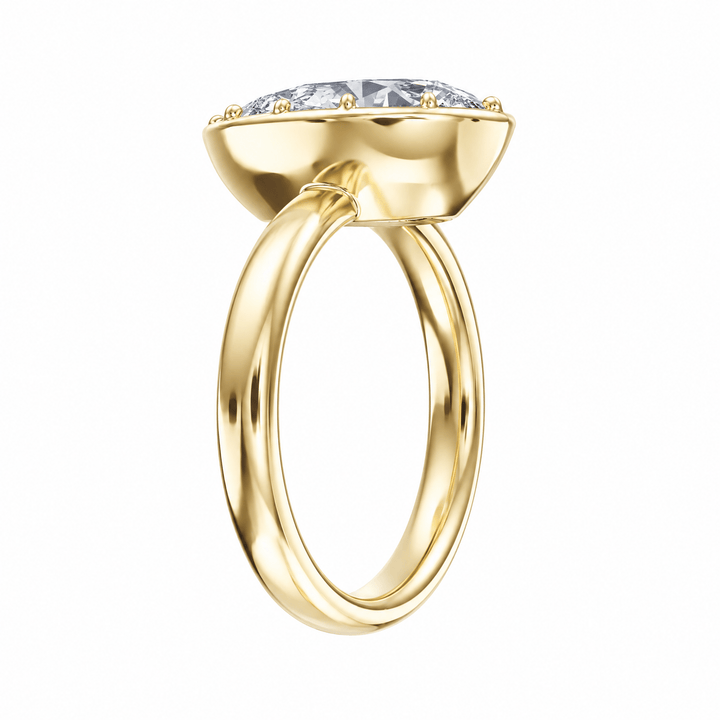 Solenne Button Back Pear Lab Diamond Engagement Ring in Ready Rings by 18 KARATS INC.