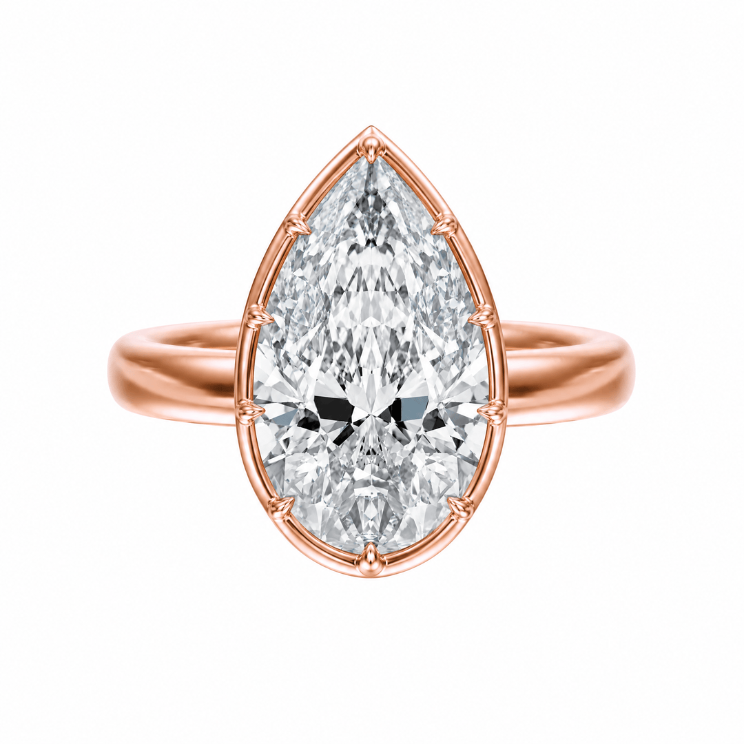 Solenne Button Back Pear Lab Diamond Engagement Ring in Ready Rings by 18 KARATS INC.