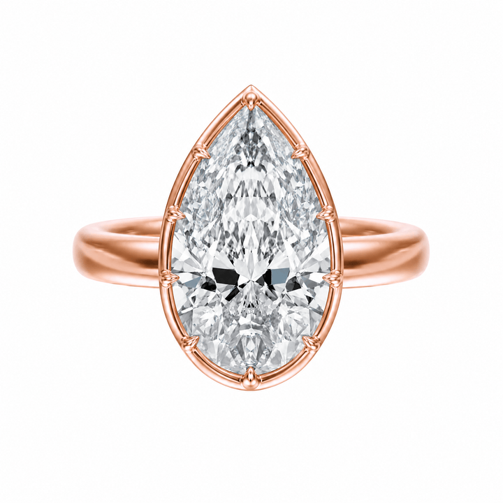 Solenne Button Back Pear Lab Diamond Engagement Ring in Ready Rings by 18 KARATS INC.