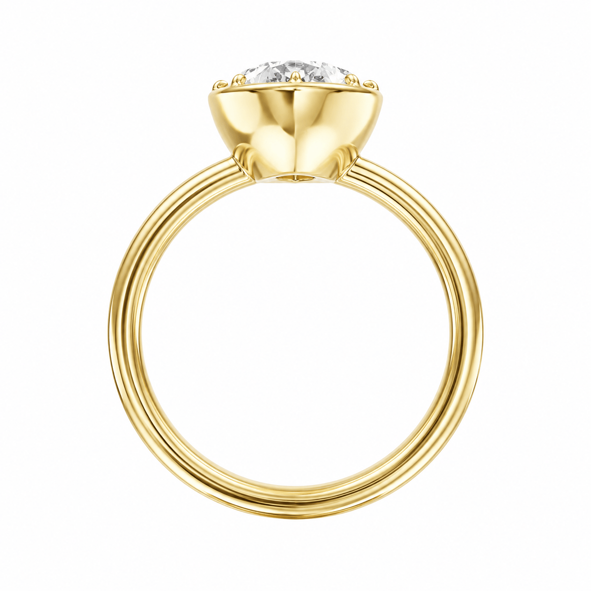 Solenne Button Back Pear Lab Diamond Engagement Ring in Ready Rings by 18 KARATS INC.