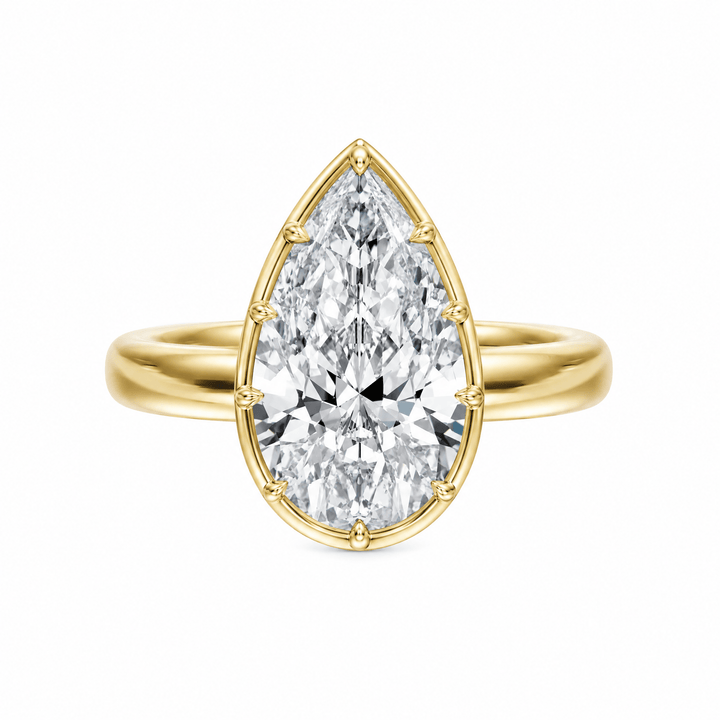 Solenne Button Back Pear Lab Diamond Engagement Ring in Ready Rings by 18 KARATS INC.