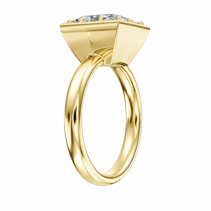 Solenne Button Back Princess Diamond Engagement Ring in Ring by 18 KARATS INC.