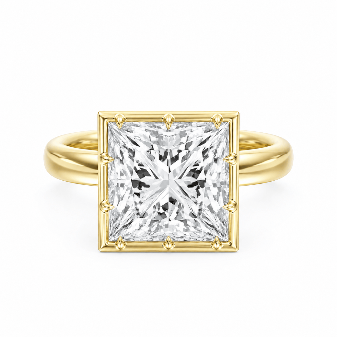 Solenne Button Back Princess Diamond Engagement Ring in Ring by 18 KARATS INC.