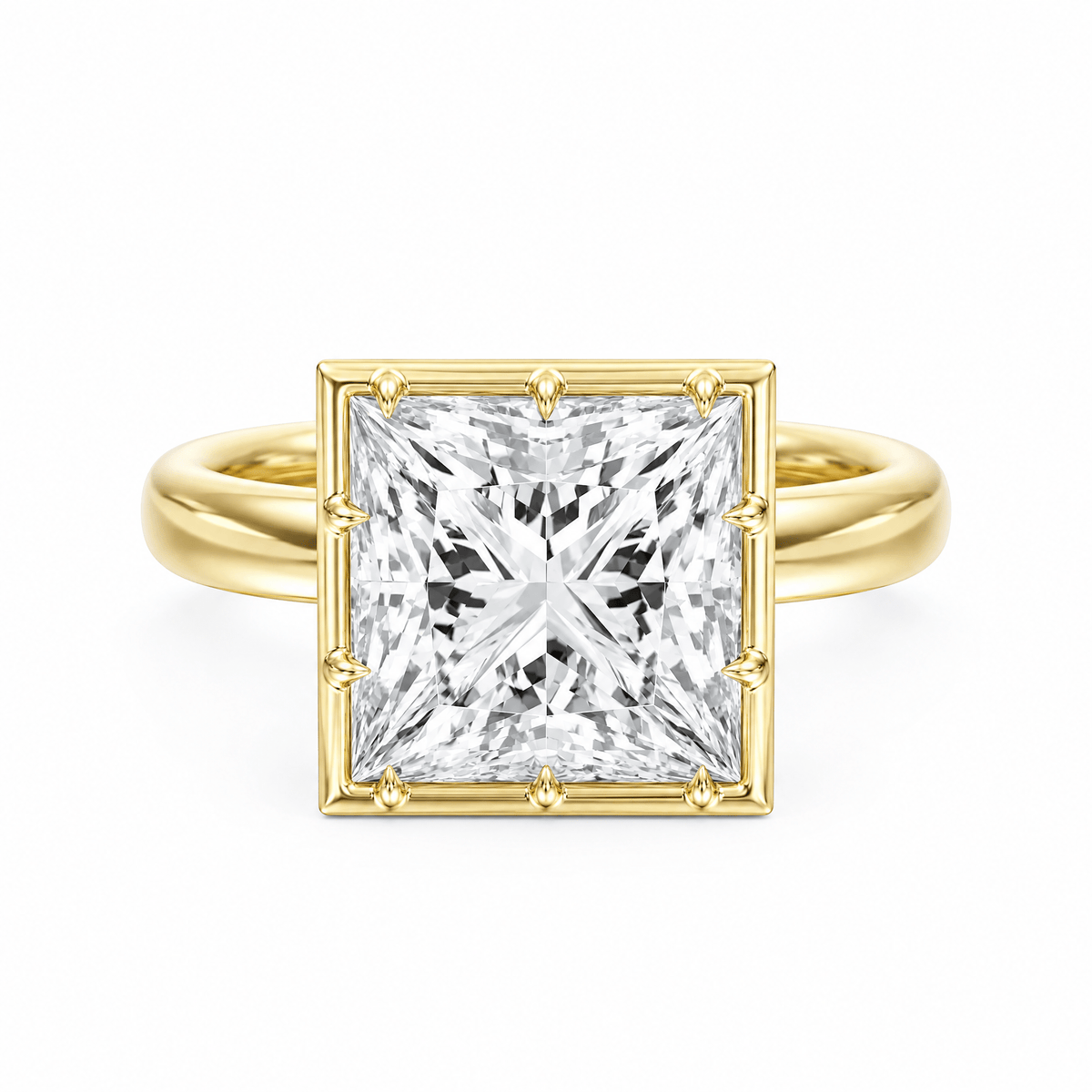Solenne Button Back Princess Diamond Engagement Ring in Ring by 18 KARATS INC.