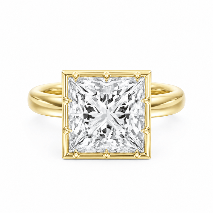 Solenne Button Back Princess Diamond Engagement Ring in Ring by 18 KARATS INC.