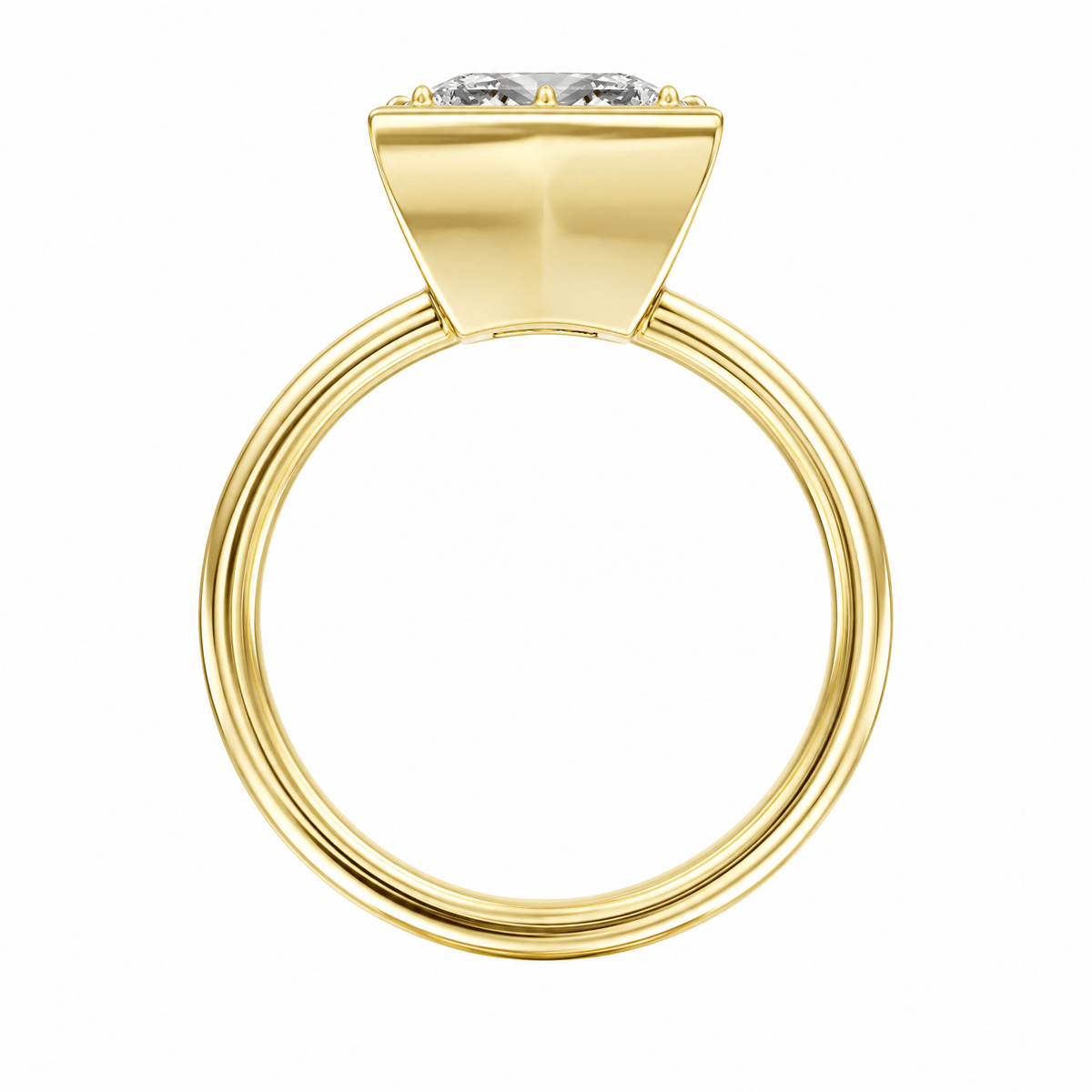 Solenne Button Back Princess Diamond Engagement Ring in Ring by 18 KARATS INC.