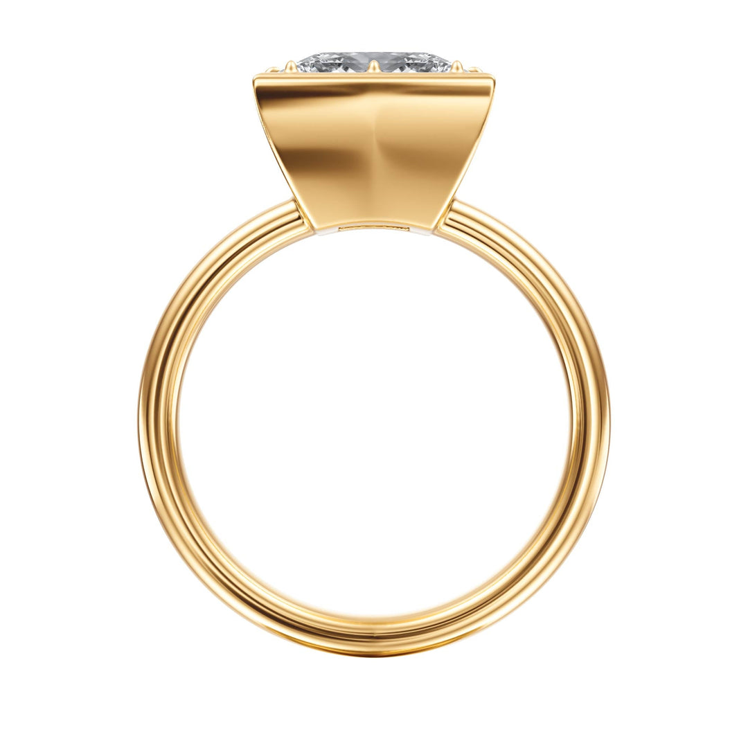Solenne Button Back Princess Diamond Engagement Ring - R1070 in Ring by 18 KARATS INC.