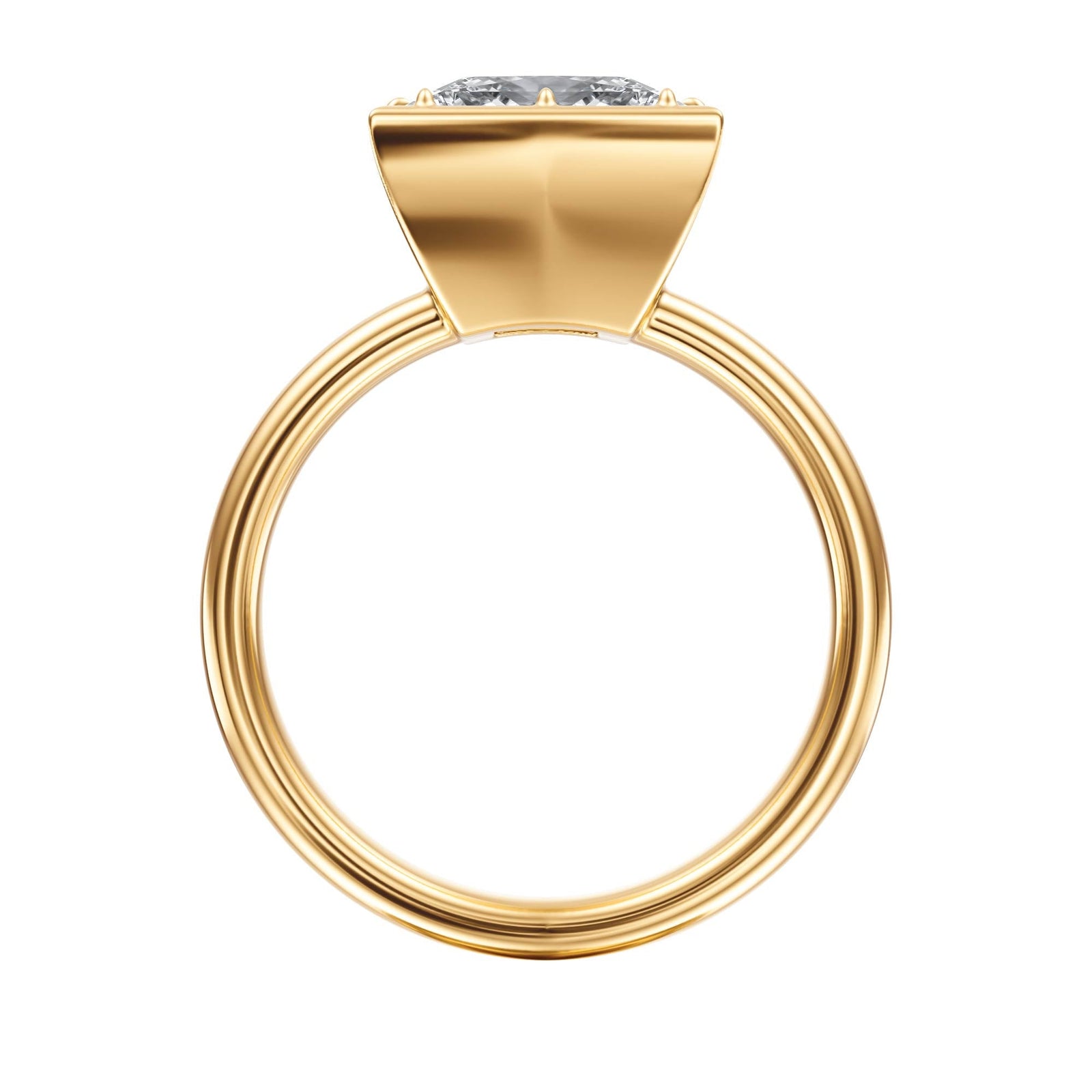 Solenne Button Back Princess Diamond Engagement Ring - R1070 in Ring by 18 KARATS INC.