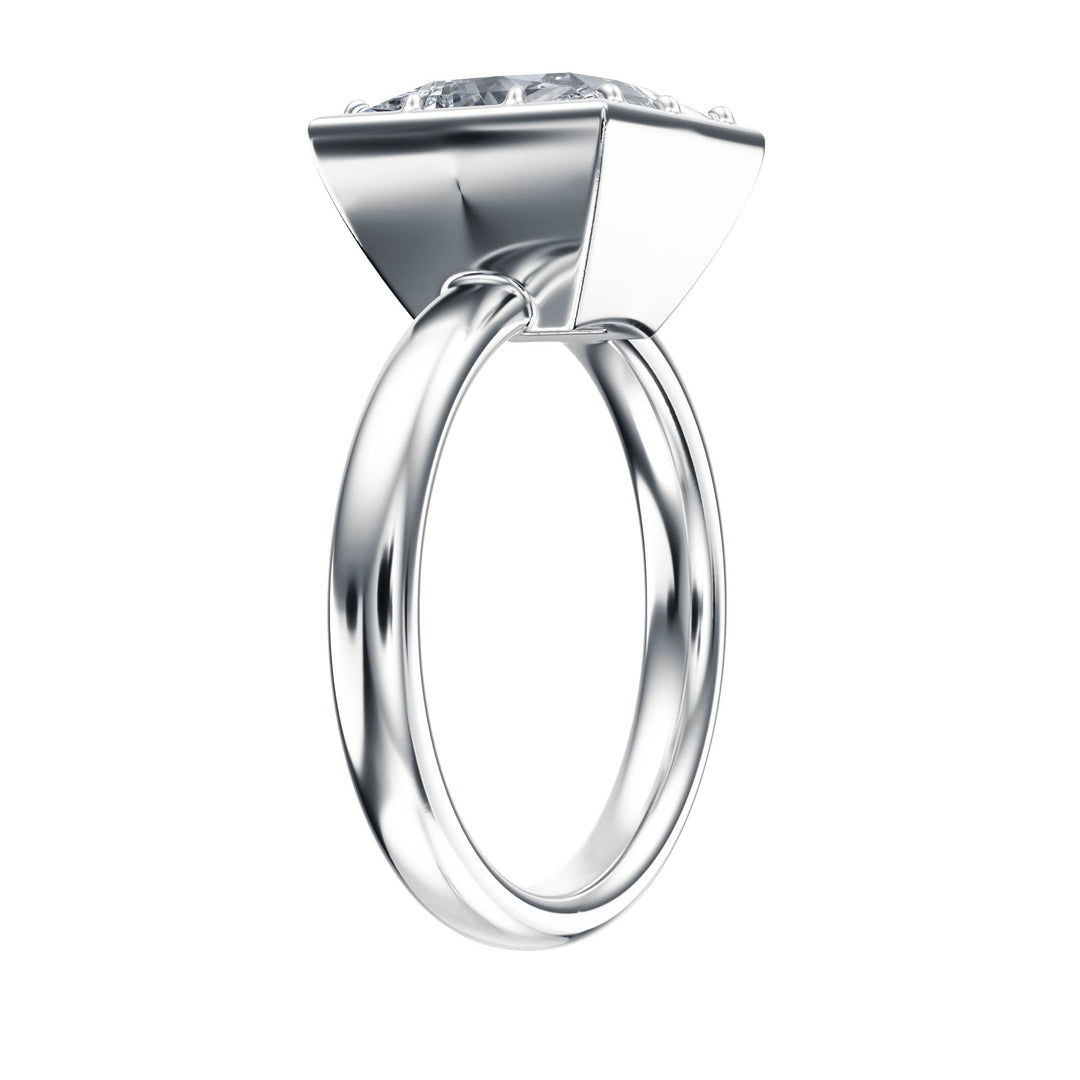 Solenne Button Back Princess Diamond Engagement Ring - R1070 in Ring by 18 KARATS INC.