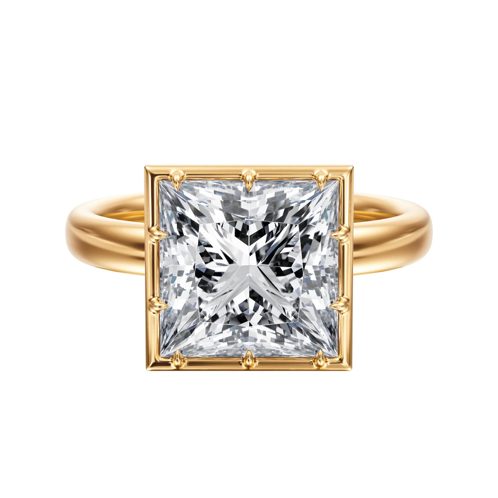 Solenne Button Back Princess Diamond Engagement Ring - R1070 in Ring by 18 KARATS INC.