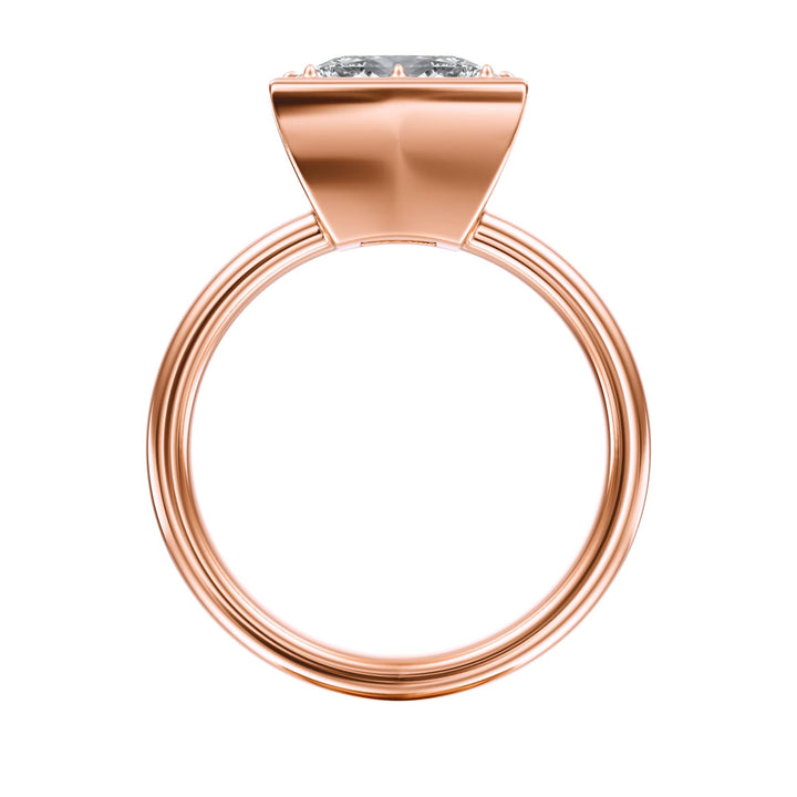 Solenne Button Back Princess Diamond Engagement Ring - R1070 in Ring by 18 KARATS INC.