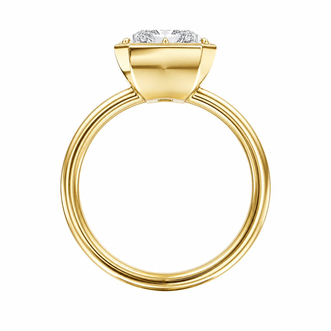 Solenne Button Back Radiant Diamond Engagement Ring in Ring by 18 KARATS INC.
