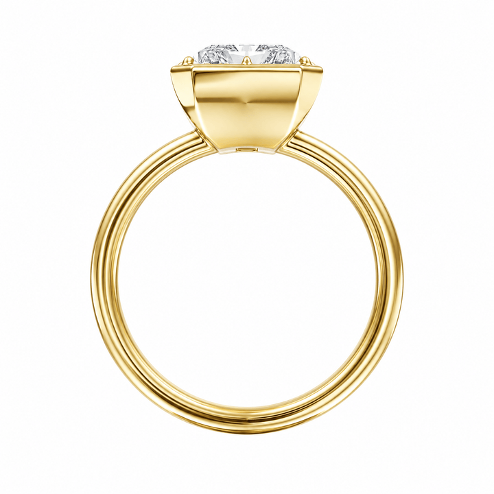Solenne Button Back Radiant Diamond Engagement Ring in Ring by 18 KARATS INC.