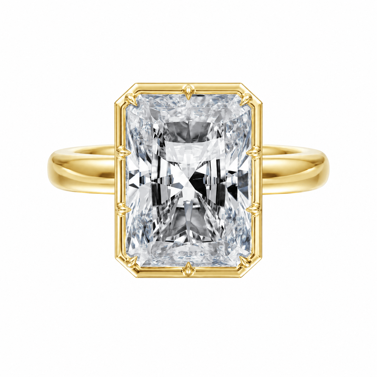 Solenne Button Back Radiant Diamond Engagement Ring in Ring by 18 KARATS INC.