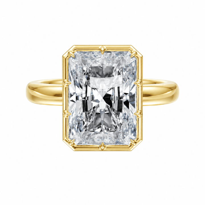 Solenne Button Back Radiant Diamond Engagement Ring in Ring by 18 KARATS INC.