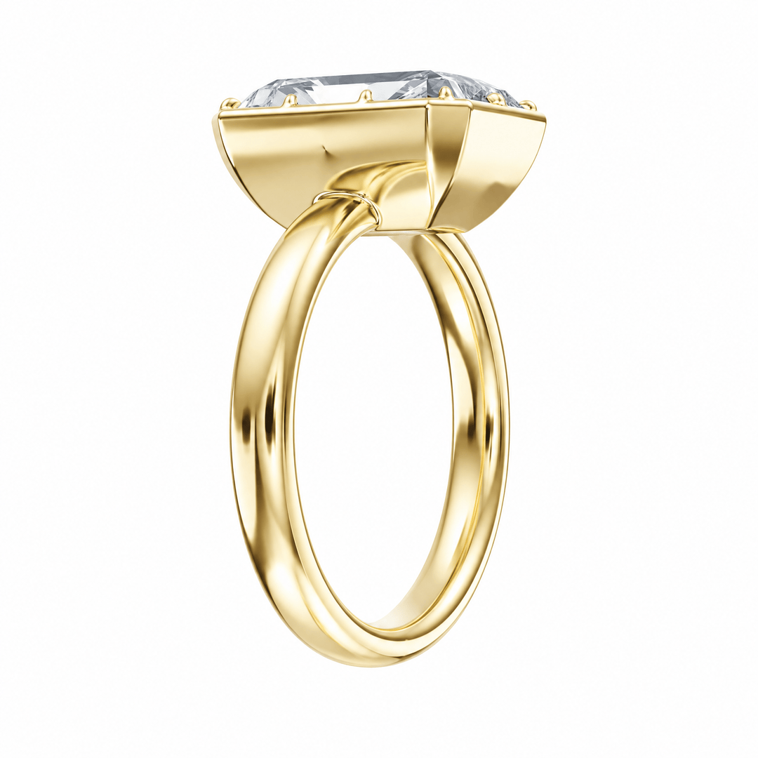 Solenne Button Back Radiant Diamond Engagement Ring in Ring by 18 KARATS INC.
