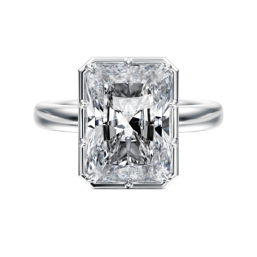 Solenne Button Back Radiant Diamond Engagement Ring - R1069 in Ring by 18 KARATS INC.