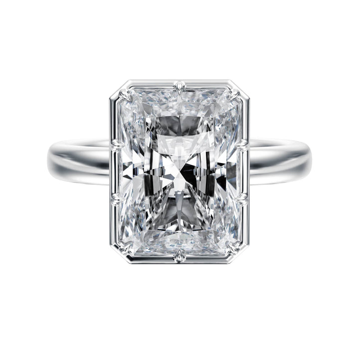 Solenne Button Back Radiant Diamond Engagement Ring - R1069 in Ring by 18 KARATS INC.
