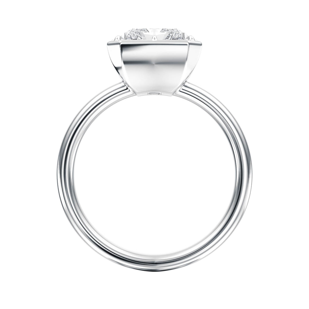 Solenne Button Back Radiant Diamond Engagement Ring - R1069 in Ring by 18 KARATS INC.