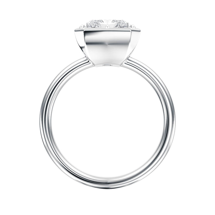 Solenne Button Back Radiant Diamond Engagement Ring - R1069 in Ring by 18 KARATS INC.