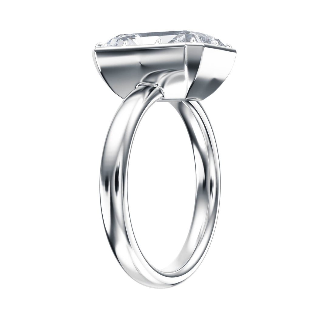 Solenne Button Back Radiant Diamond Engagement Ring - R1069 in Ring by 18 KARATS INC.