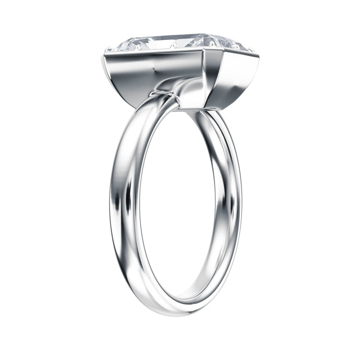 Solenne Button Back Radiant Diamond Engagement Ring - R1069 in Ring by 18 KARATS INC.