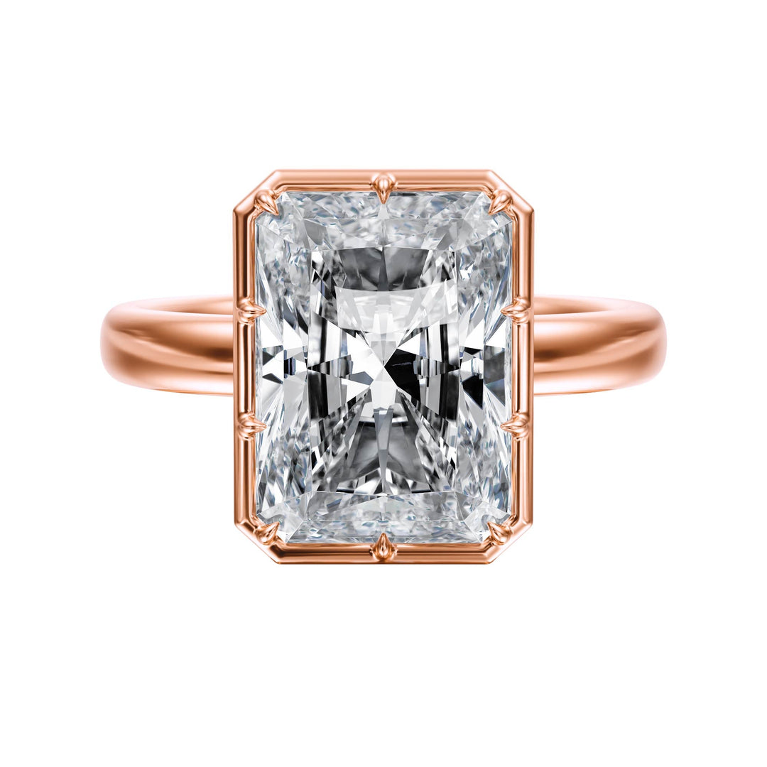 Solenne Button Back Radiant Diamond Engagement Ring - R1069 in Ring by 18 KARATS INC.