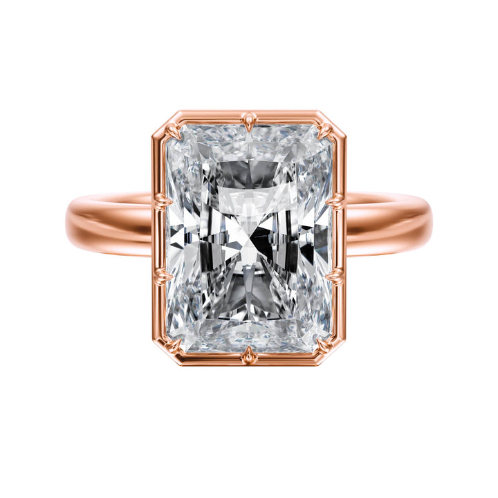 Solenne Button Back Radiant Diamond Engagement Ring - R1069 in Ring by 18 KARATS INC.