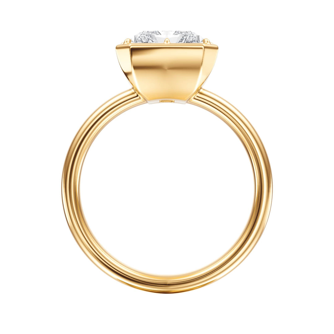 Solenne Button Back Radiant Diamond Engagement Ring - R1069 in Ring by 18 KARATS INC.