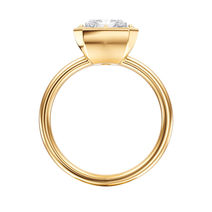Solenne Button Back Radiant Diamond Engagement Ring - R1069 in Ring by 18 KARATS INC.