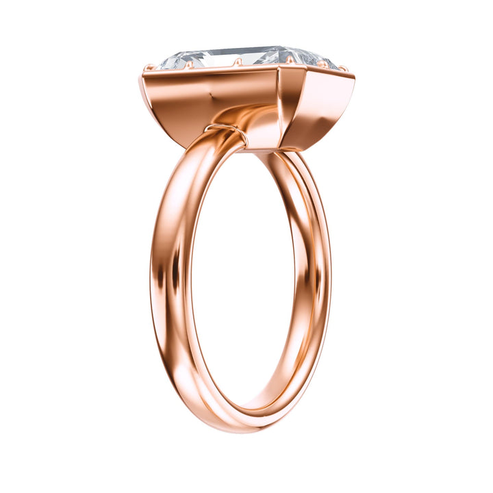 Solenne Button Back Radiant Diamond Engagement Ring - R1069 in Ring by 18 KARATS INC.