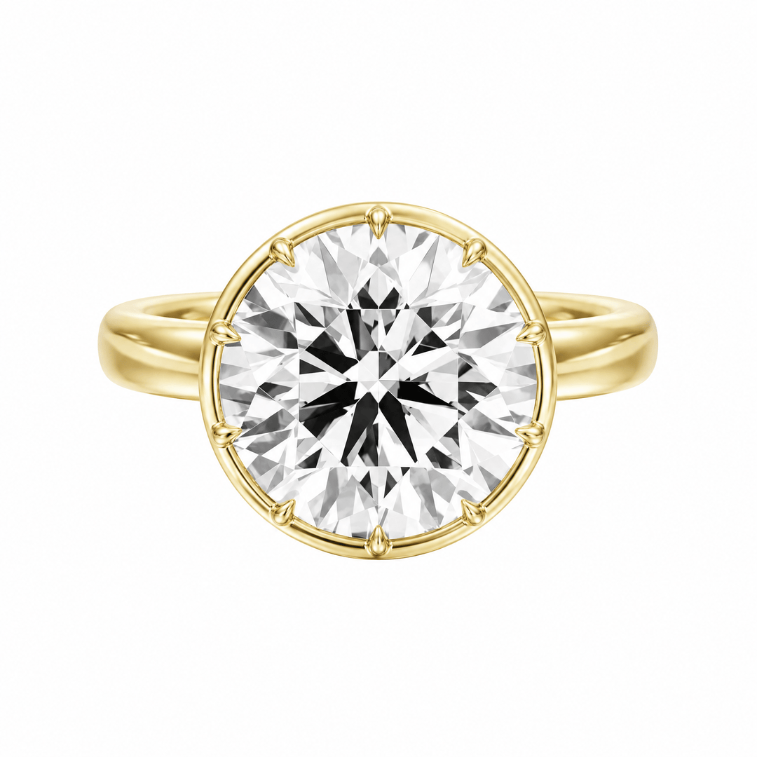 Solenne Button Back Round Diamond Engagement Ring in Ring by 18 KARATS INC.