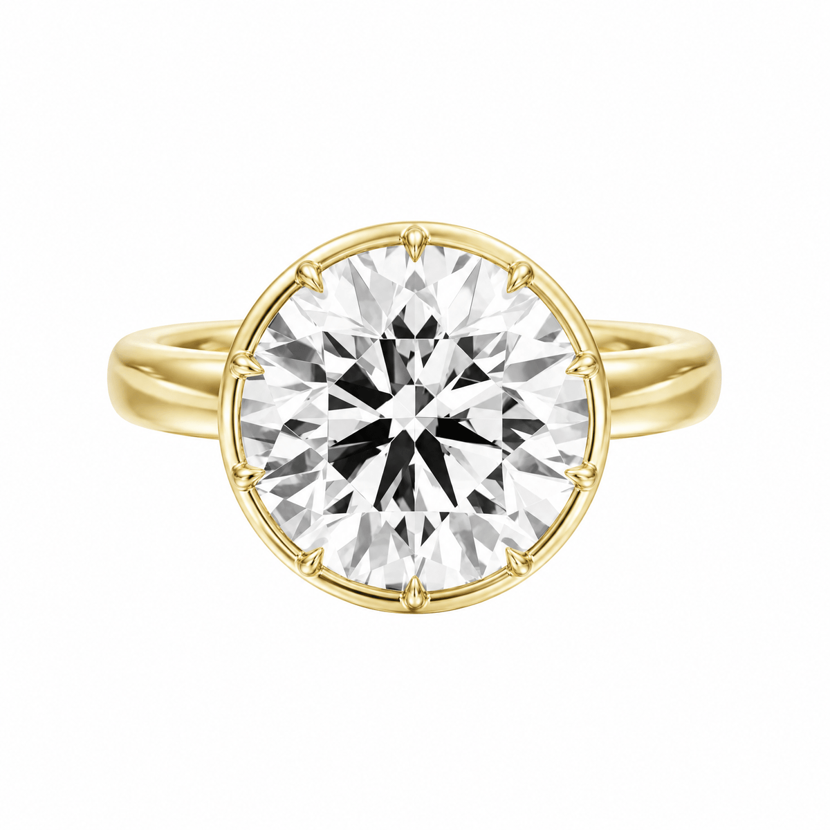 Solenne Button Back Round Diamond Engagement Ring in Ring by 18 KARATS INC.