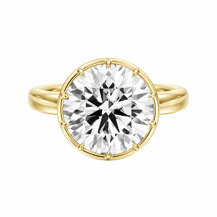 Solenne Button Back Round Diamond Engagement Ring in Ring by 18 KARATS INC.