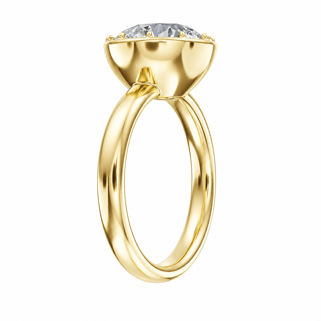 Solenne Button Back Round Diamond Engagement Ring in Ring by 18 KARATS INC.