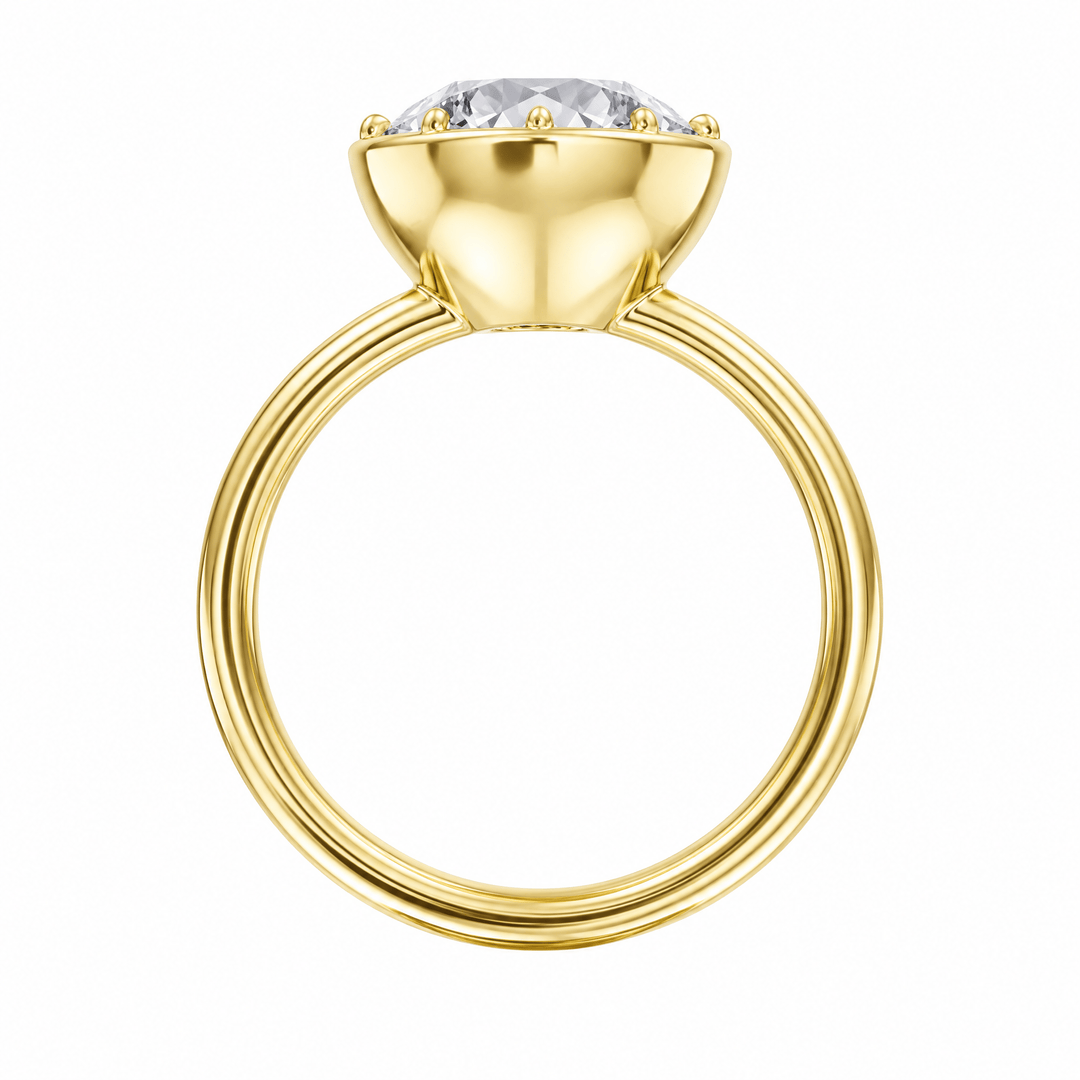 Solenne Button Back Round Diamond Engagement Ring in Ring by 18 KARATS INC.